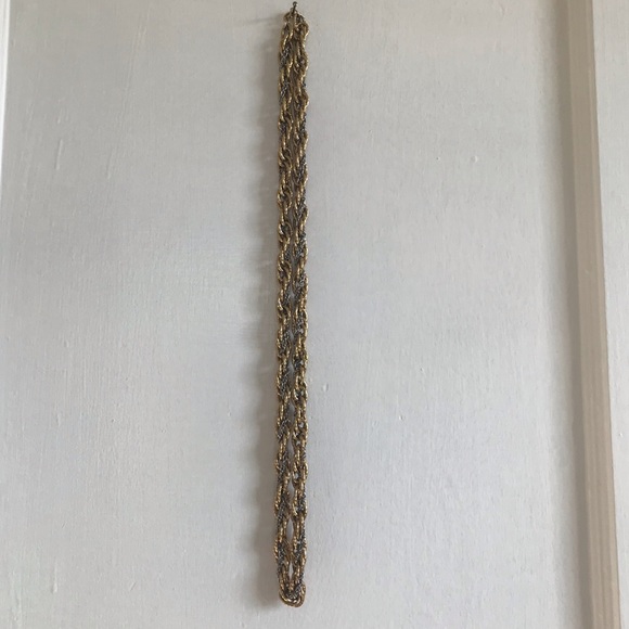 Vintage Two Tone Intertwined Thick Chain Necklace - Picture 4 of 4